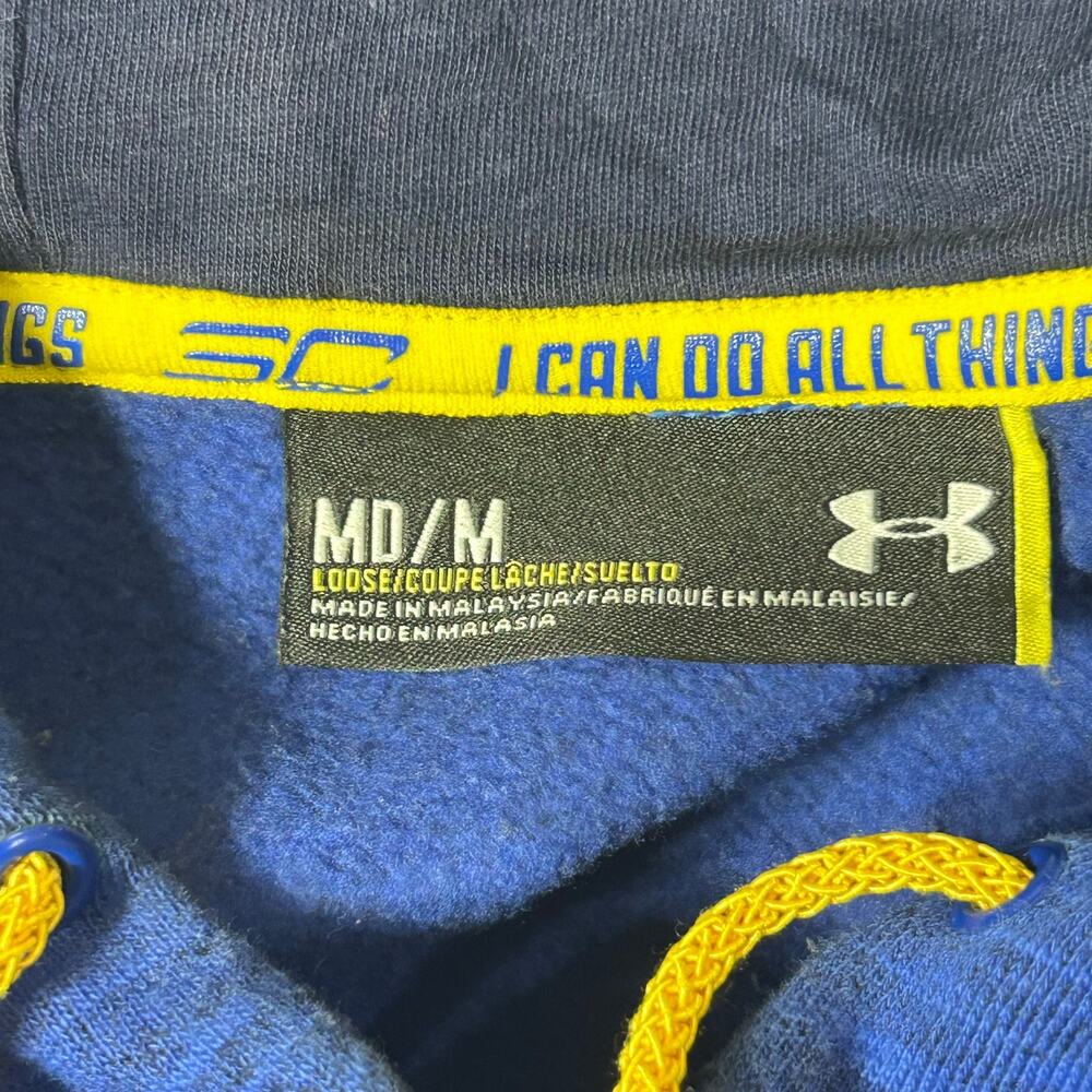 Under Armour Cotton SC Full‎ Zip Hoodie Blue Stephen Curry Medium NBA Warriors - Picture 3 of 8